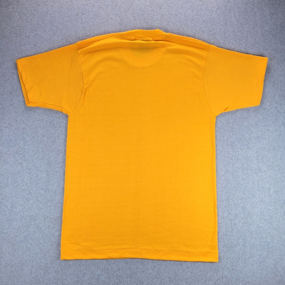 Screen Stars T-Shirt Mens Large Gold Yellow Vintage 80s Single Stitch Blank USA - Picture 7 of 10